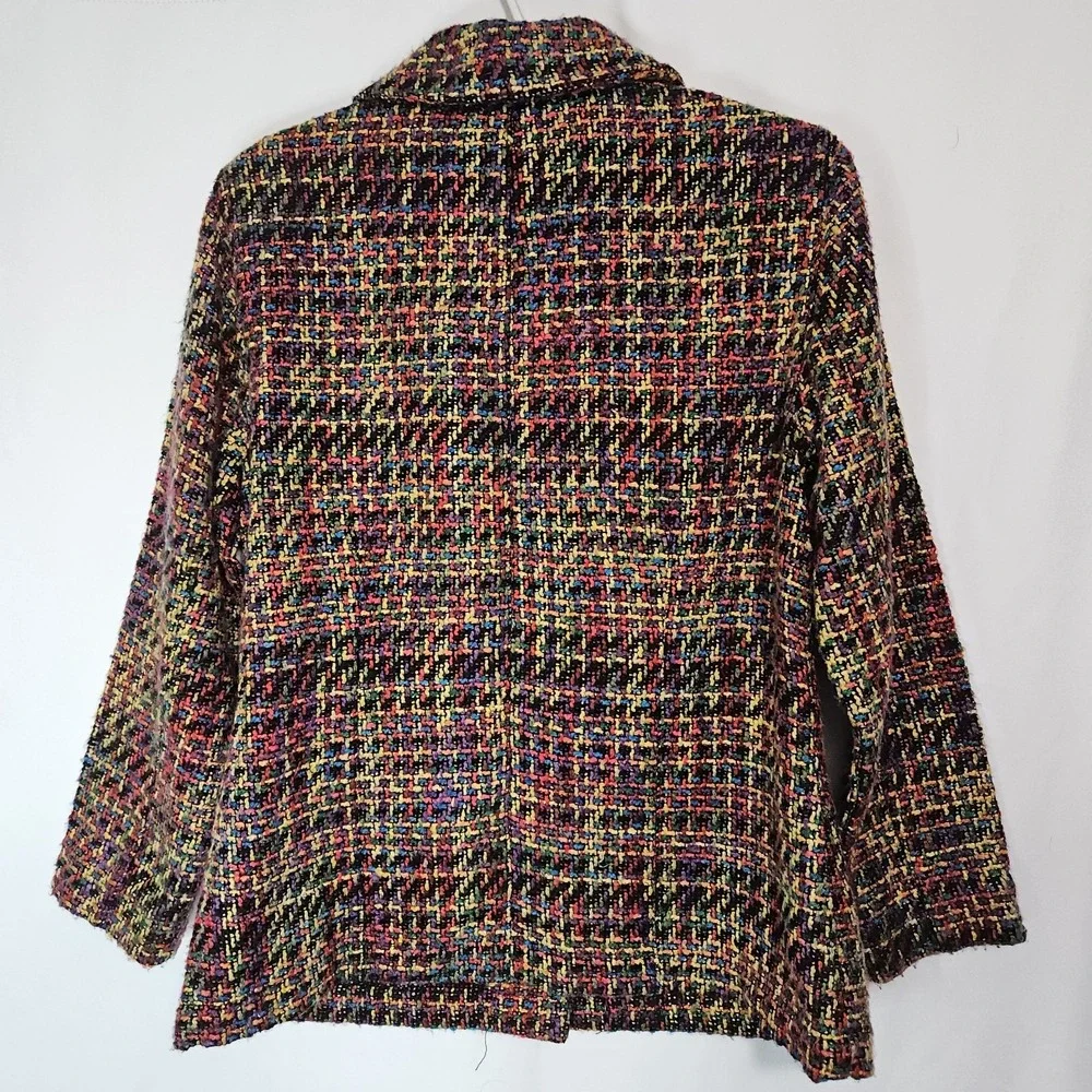 Chico's Additions Multicolor Bouclé Tweed Jacket‎ Maximalist Retro Y2K
